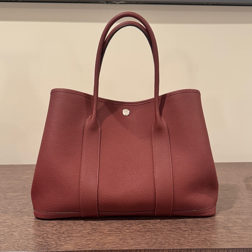 Hermes Garden Party 36 Negonda Calfskin Rouge H
